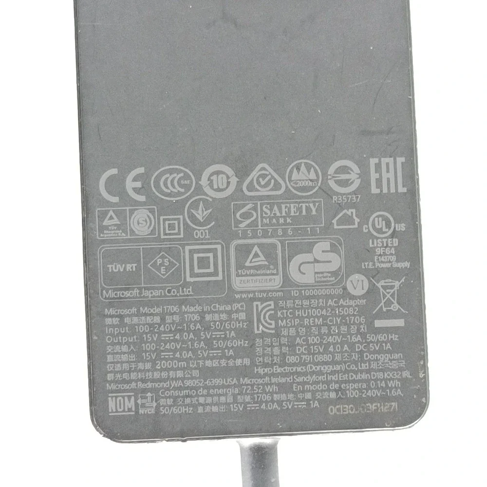 Surface 65W Genuine Power Supply Adapter Charger Pro 3 4 5 6 7 X Go Book OEM r2